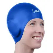 Swim Caps Ear Protection 3D - Swimming Cap for Women Men - Silicone Swim Cap ...