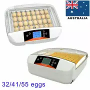32-55 Eggs Incubator Automatic Digital Turning Chicken Duck Bird Poultry Hatcher