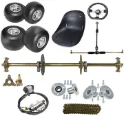 810mm Rear Axle kit 5" Tyres Front Steering Assembly Go Kart Racing Bike Cart