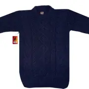 ANDEAN ALPACA HANDMADE WOMEN NAVY BLUE SWEATER SWEATSHIRT SIZE L