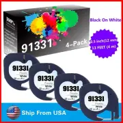 4-Pack Label Tape S0721660 91331 for Dymo LetraTag LT-110T Label Maker