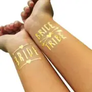 12pcs Bride To Be & Bride Tribe Gold Tattoos - Great For Hens Night