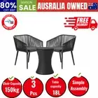 3PCS Outdoor Lounge Setting Ice Bucket Black Adjustable Table