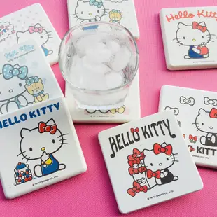 三麗鷗 Sanrio Hello Kitty 硬式珪藻土杯墊 (2入組) 凱蒂 硅藻土 防滑墊 吸水墊 【5ip8】