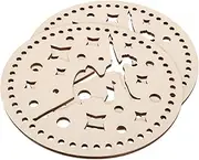 WOONEKY Diy Craft Kit Wooden Basket Base Round Ballet Girl Pattern for Crocheting and Knitting Projects