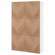 BESTÅ storage combination with doors, white/Hedeviken oak veneer, 120x42x193 cm