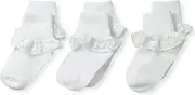[Jefferies Socks] Baby Girls' 3 Pair Pack Chantilly Lace Socks