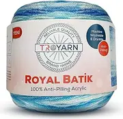 Troyarn Royal Batik (1- Skeins Pack) Ombre Yarn with Rainbow Colors,Soft Yarn for Crocheting and Knitting%100 Anti-Pilling Acrylic 1x140 gr (1x383 yds) (10612)