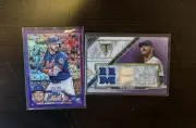 Pete Alonso 2 Card Lot 2023 Topps Chrome Purple Speckle /299 Topps Tribute /27