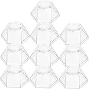 Amosfun 10pcs Acrylic Crystal Ball Stands Hexagon Base Display Holders for Spheres Minerals and Decorative Items and Elegant Design for Garden and Home Decor