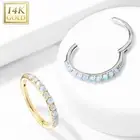 14K Solid GOLD Opal Hoop EAR NOSE Piercing Orbital Daith Helix Rook Ring Jewelry