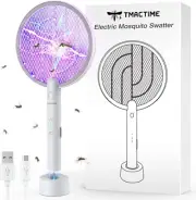 Electric Fly Swatter,4000V Electric Bug Killer with USB Charging 3 Layer Mesh Ou