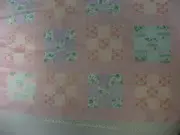 Pieced Quilt Top,"Checkerboard-3" Pink Sashing & Border",62" x 38"