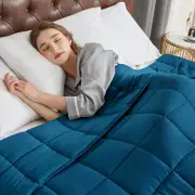 Weighted Blanket for Adults (15lbs 48"x72" Twin Size) - Cooling Breathable He...