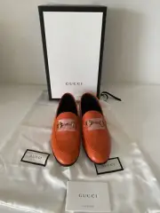 Gucci Brixton Loafers 37.5 Deep Orange NEW
