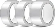 Mardatt 3Pcs Aluminum Foil Tape Kit, 2"/1.18" x 65 Feet Insulation Adhesive High Temperature Tape Heavy Duty Silver Duct Tape Industrial Grade HVAC Metal Tape for HVAC Air Ducts, Metal Repair