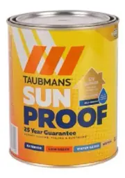 Taubmans SunProof EXTERIOR PAINT Water Based LOW Sheen NEUTRAL 1L or 4L