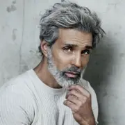 Mens Short Grey Wigs for Men Short Straight Wig Layered Natural Synthetic