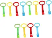 Vaguelly 3sets Strong Material Portable Pull Ring Stand up Rings for Baby's Learning 4pcs*3
