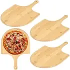 4Pcs Pizza Peel with Long Handle Bamboo Spatula Bevelled Pizza Peel Paddle·-