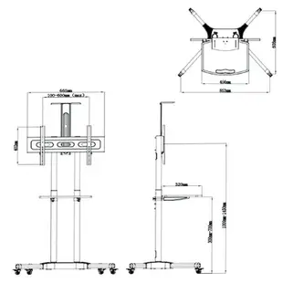 AW-1500(32～65吋)無視訊架電視移動式活動立架 壁掛架[液晶配件專賣店]