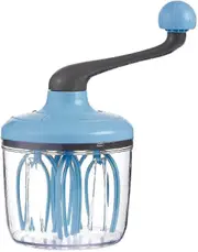 Rotary Hand Whisk Manual Whisk Egg Beater Rotary Handheld Egg Frother Mixer For Baking Cooking Sky Blue