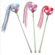 P306 3X Fairy Cat Funny Cat Toy Pom Pom Tassel Feather Funny Cat Stick
