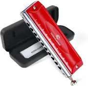 CONJURER Chromatic Harmonica Valveless for Kids Adult Beginners 10 Hole Harmonic