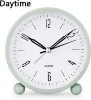 Analog Alarm Clock, 4 inch Super Silent Non Ticking Small Clock with Night Light