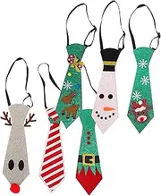 [Tofficu] 6pcs Christmas Tie Props Xmas Costume Christmas Door Bow Christmas Outfits Christmas Necktie Ornament Decoration Christmas Ties for Men Christmas Tie Nutcracker Necktie