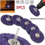 For Angle Grinder 5Pcs 100mm Poly Strip Disc Wheel Paint Rust Sets Removal Clean