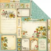 Graphic 45 Time to Flourish Collection Sunflowers 8" August Cut Apart Cardstock