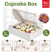 Cupcake Box Cases 2/4/6/12 holes Clear Window Cupcake Display Boxes Muffin Cup