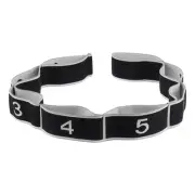 Stretch StrapYoga Stretching Band w/ 8 Loops for Effective Stretching Black Gray
