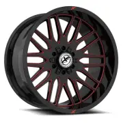 18x9 XF Off-Road XF-240 Gloss Black & Red Milled Wheel 5x5/5x5.5 (0mm)