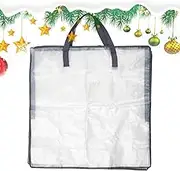 Clear Zippered Storage Bags | Waterproof Storage Tote With Handle And Zipper | Dust-proof Christmas Tree Sack Space-Saving Storage Container for Home Moving Use