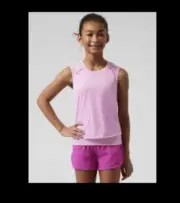 NWT Athleta Girl Doubles Tank unstoppable pink layered look tank top Girls 12