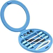 Reusable Silicone Cotton Swabs, Environmentally Friendly Silicone Cotton Swabs with Mirror Mini Storage Box and Cleaning Brush