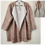 NWT $149 CHICO'S Travelers Crushed Reversible New Sonora Sand Jacket 4, 20/22