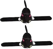 ULDIGI 2pcs Plush Cat Slap Bracelet Adorable Animal Theme Slap Bands Soft and Cozy Wrist Bracelets for Fun Party and Accessory Safe and Comfortable for