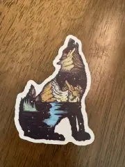 Howling Wolf Adventure Sticker -Decal For Hydroflask Laptop Skate