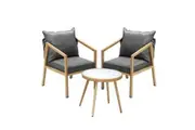 Livsip Outdoor Bistro Set Dining Chairs Table Patio Furniture Setting 3 Piece