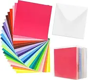 60 Pack Colorful Blank Cards and Envelopes 6x6 inch, Colored Greeting Cards with White Square Envelopes, 24 Assorted Colors Thank You Cards for Invitations, Weddings, Postcards, Birthday