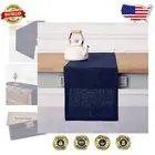 Navy Extra Long Linen Table Runner 14 x 144 Inches - Elevate Your Dining Style