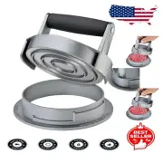 Perfectly Shaped Burger Press - Trio Aluminum Patty Maker with Thickness Control