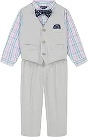 [NAUTICA] Baby Boys' 4-Piece Set with Dress Shirt, Vest, Pants, and Tie