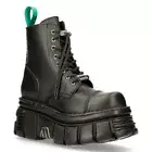 NEW ROCK M-NEWMILI083-VS2 VEGAN BOOTS Combat Black Leather Platform Biker Shoes