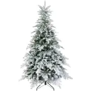 Homcom 6 Ft Artificial Christmas Tree With Realistic Snow Branches, Led Lights