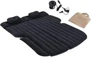 SUV Air Mattress, Car Bed with Electric Air Pump, Inflatable Car Mattress for Back Seat, Flocking Surface Home Sleeping Pad(Black)