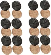 COMNESTBI 24pcs Wooden Checkers Pieces Professional Chess Game Board Accessories for International Checkers Chess and More Construction for Enhanced Grip and